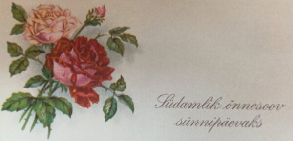 Väike postkaart "Südamlik õnnesoov sünnipäevaks"